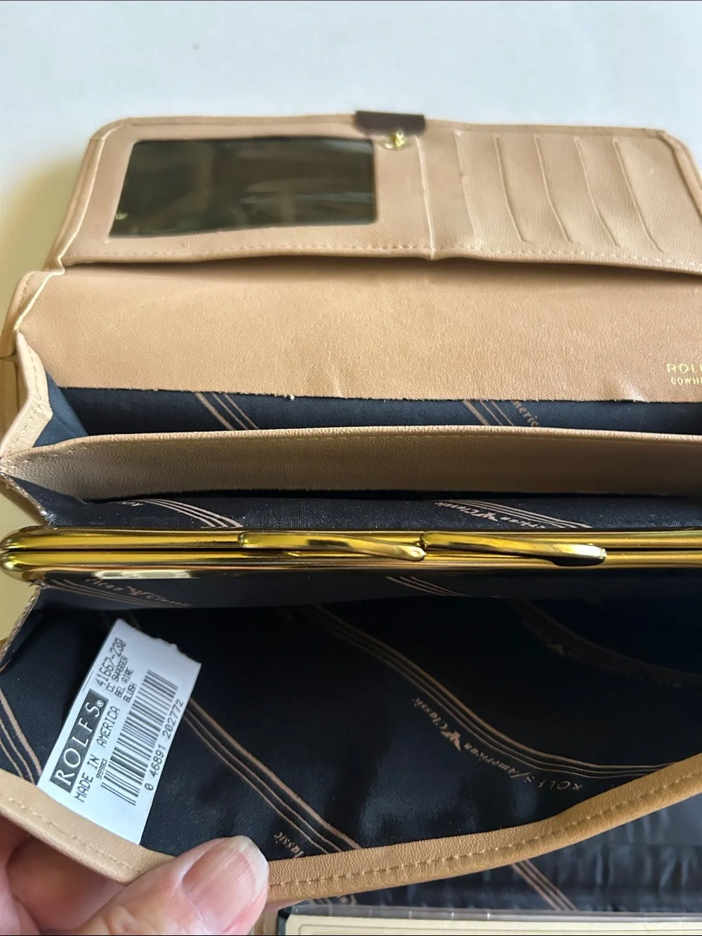 Rolfs Smooth Tan Clutch Wallet with Metal Snap - Picture 5 of 5